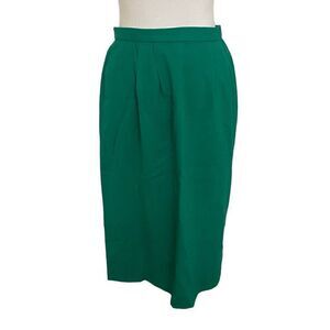 Carlisle Vintage Wool Midi Skirt Kelly Green Size 14